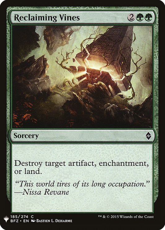 MTG Card Title: Reclaiming Vines PLST/BFZ-185