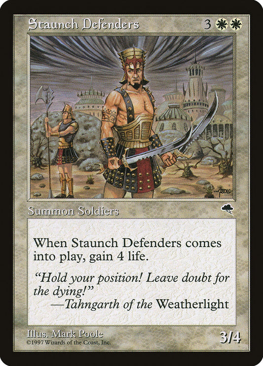 MTG Card Title: Staunch Defenders TMP/49