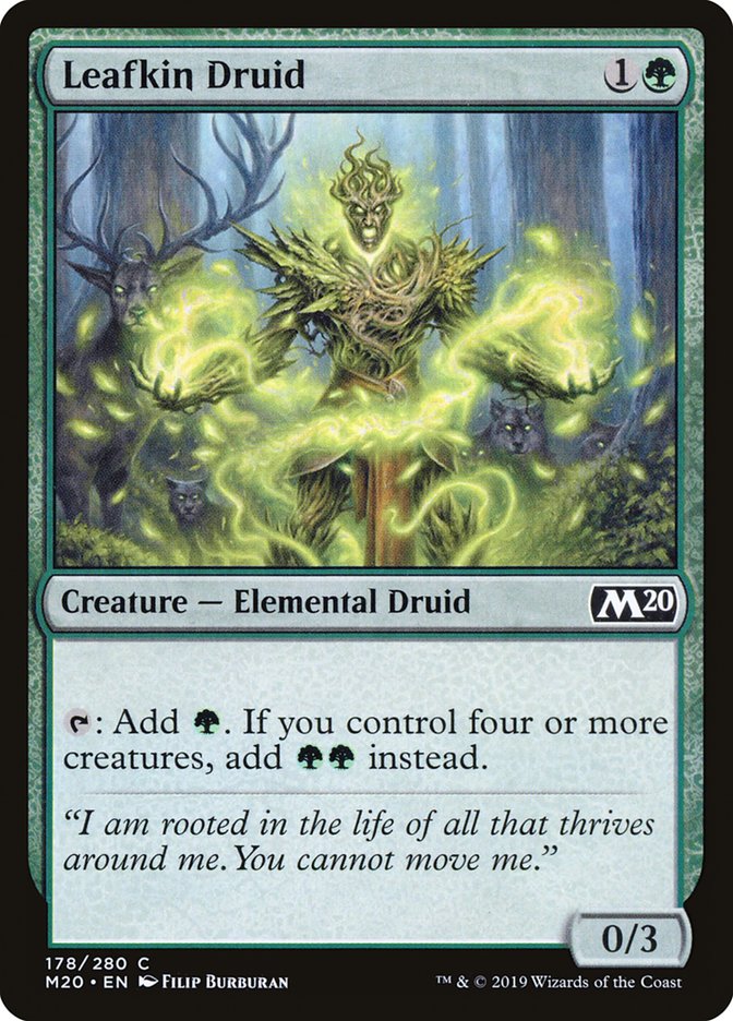 MTG Card Title: Leafkin Druid M20/178