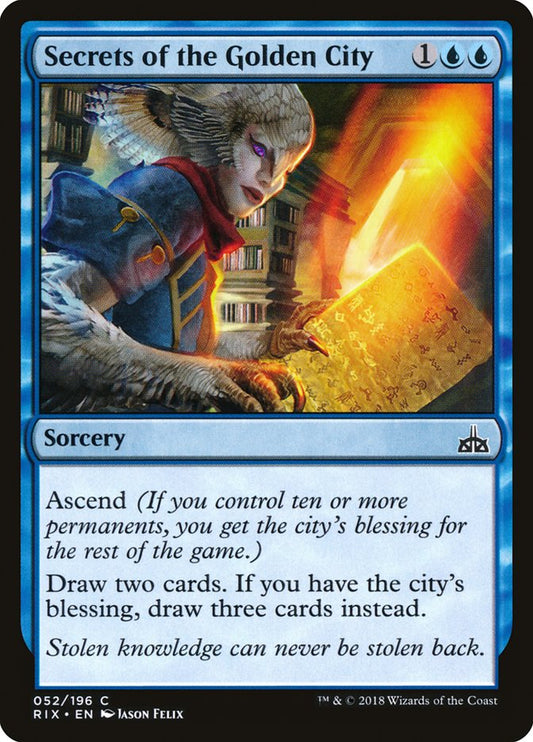 MTG Card Title: Secrets of the Golden City RIX/52