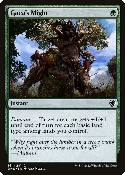 MTG Card Title: Gaea's Might DMU/164
