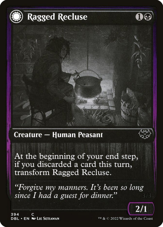 MTG Card Title: Ragged Recluse // Odious Witch DBL/394