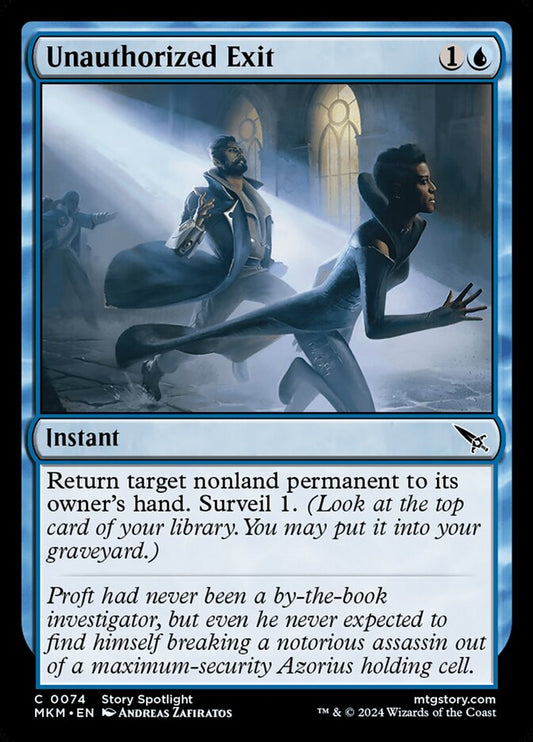 MTG Card Title: Unauthorized Exit MKM/74