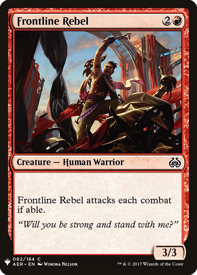 MTG Card Title: Frontline Rebel PLST/AER-82