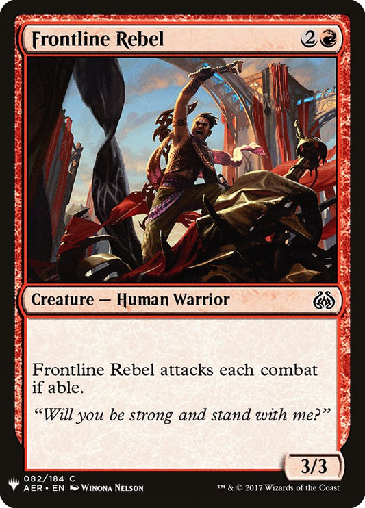 MTG Card Title: Frontline Rebel PLST/AER-82
