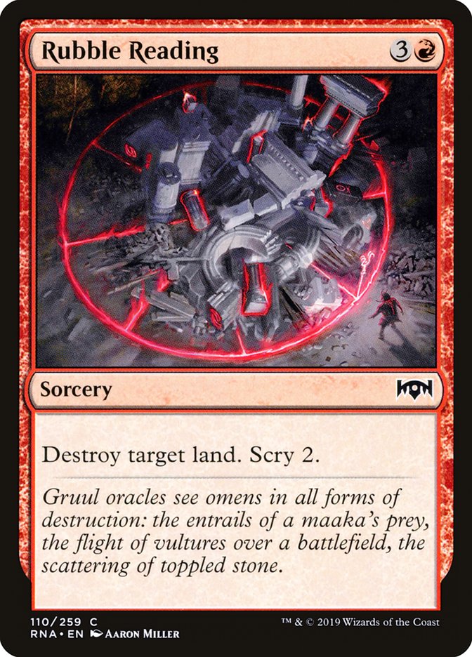 MTG Card Title: Rubble Reading RNA/110