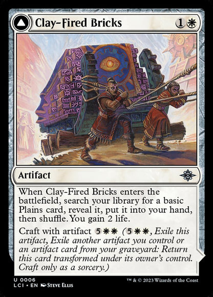 MTG Card Title: Clay-Fired Bricks // Cosmium Kiln LCI/6