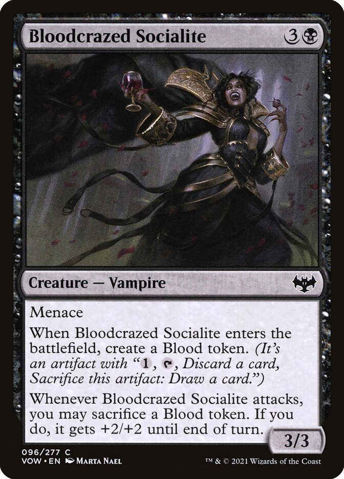 MTG Card Title: Bloodcrazed Socialite VOW/96
