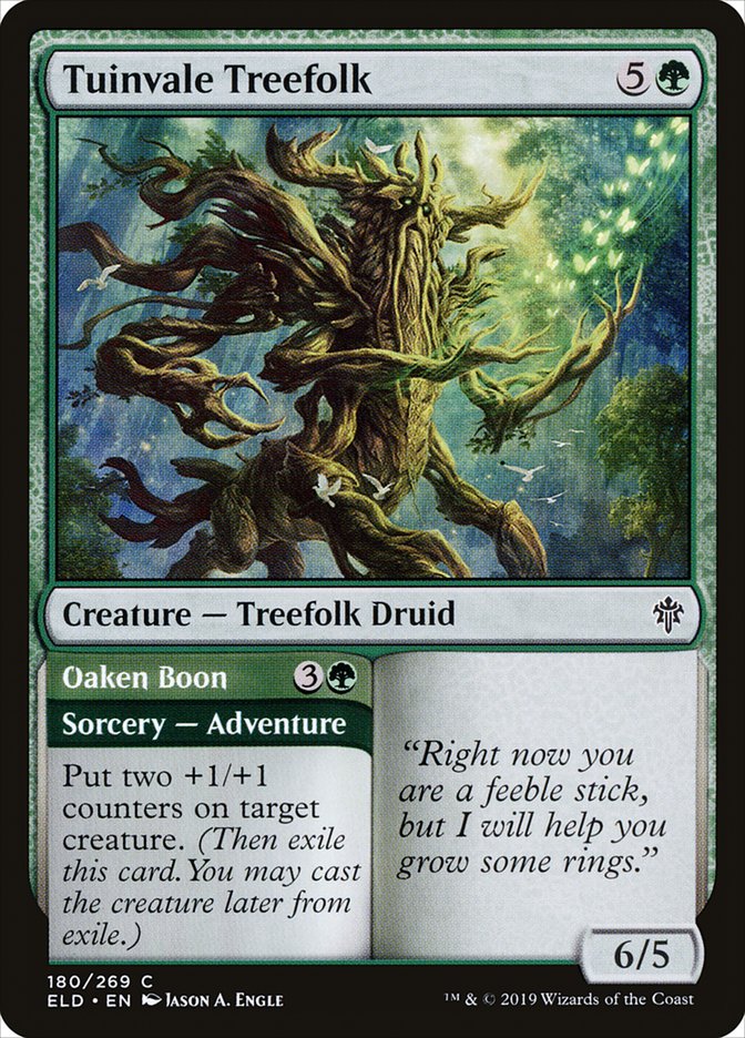 MTG Card Title: Tuinvale Treefolk // Oaken Boon ELD/180