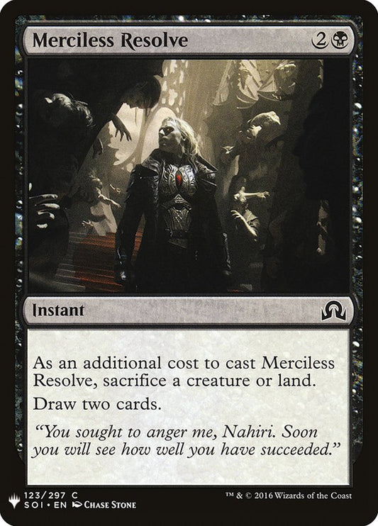 MTG Card Title: Merciless Resolve PLST/SOI-123