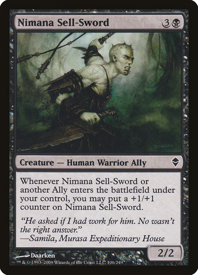 MTG Card Title: Nimana Sell-Sword ZEN/106