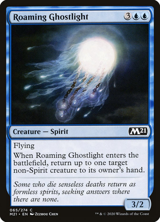 MTG Card Title: Roaming Ghostlight M21/65
