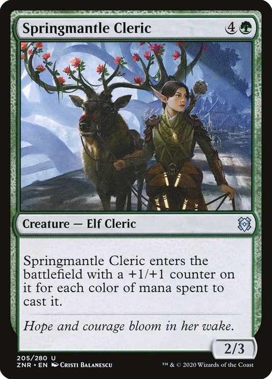 MTG Card Title: Springmantle Cleric ZNR/205
