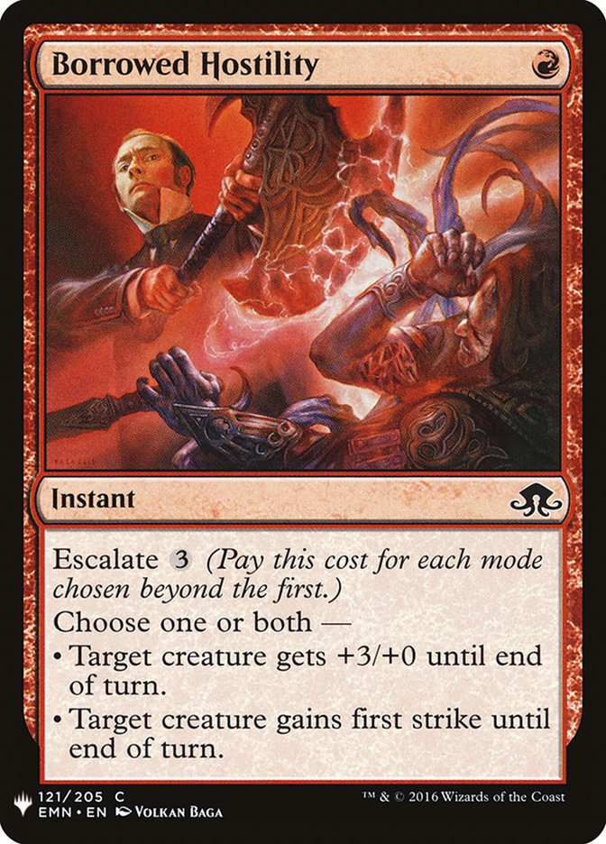 MTG Card Title: Borrowed Hostility PLST/EMN-121