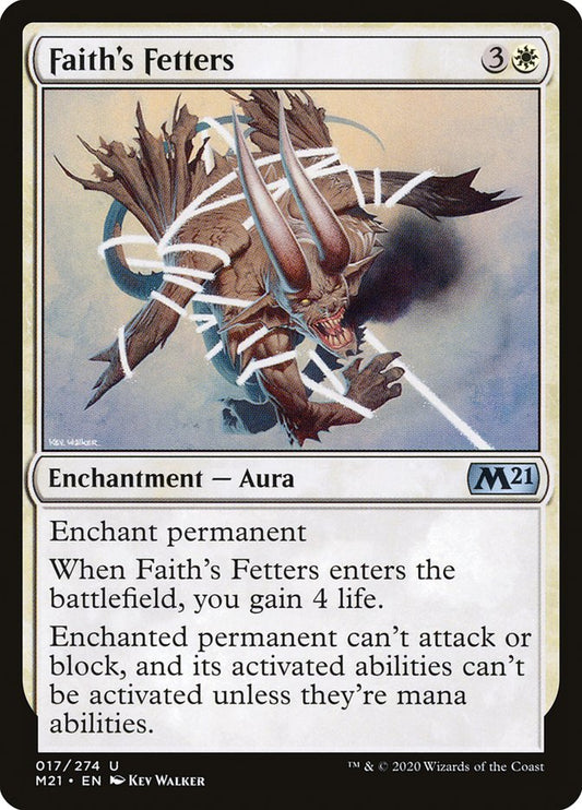 MTG Card Title: Faith's Fetters M21/17