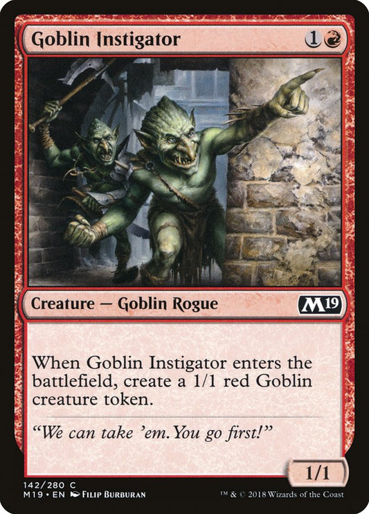 MTG Card Title: Goblin Instigator M19/142