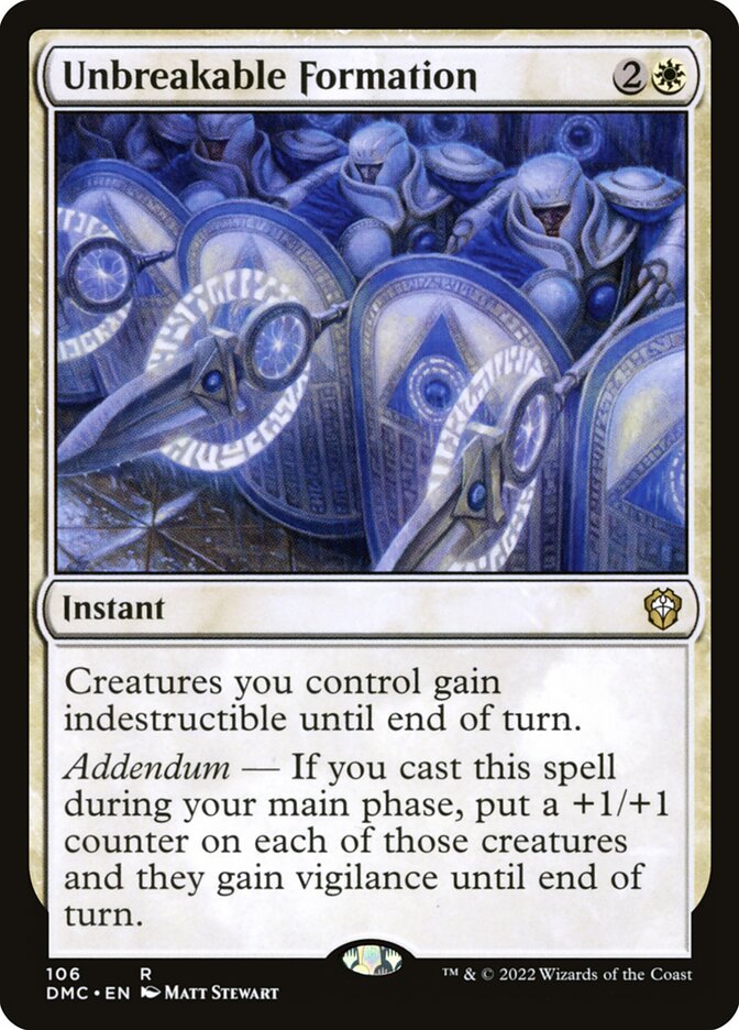 MTG Card Title: Unbreakable Formation DMC/106