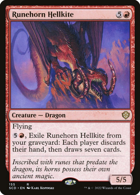 MTG Card Title: Runehorn Hellkite SCD/155