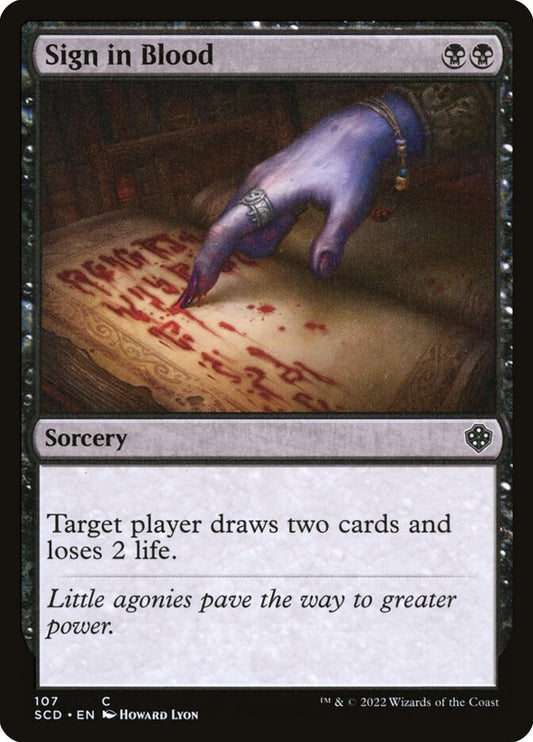 MTG Card Title: Sign in Blood SCD/107