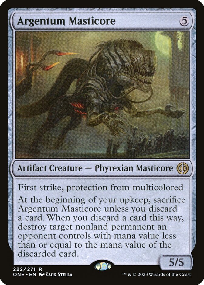 MTG Card Title: Argentum Masticore ONE/222