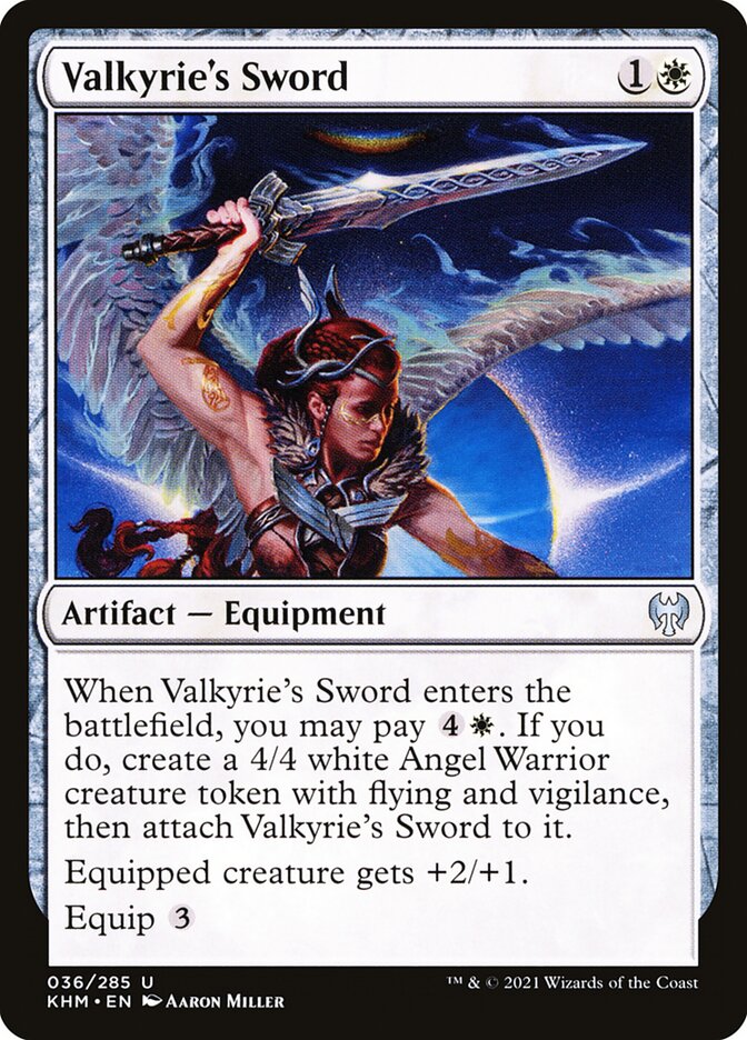 MTG Card Title: Valkyrie's Sword KHM/36