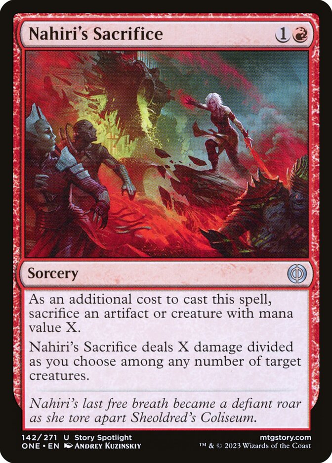 MTG Card Title: Nahiri's Sacrifice ONE/142