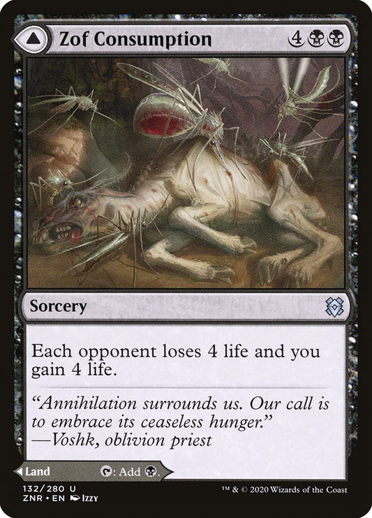 MTG Card Title: Zof Consumption // Zof Bloodbog ZNR/132