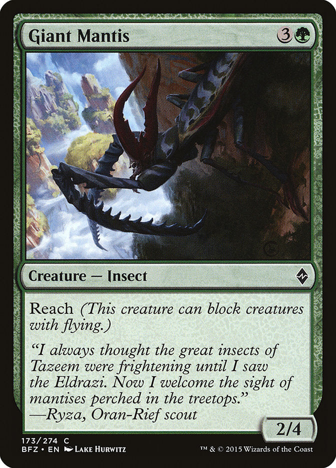 MTG Card Title: Giant Mantis BFZ/173