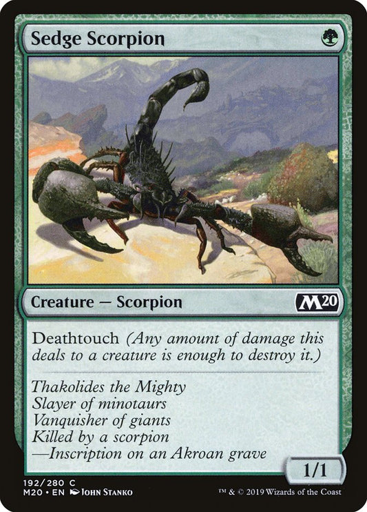 MTG Card Title: Sedge Scorpion M20/192