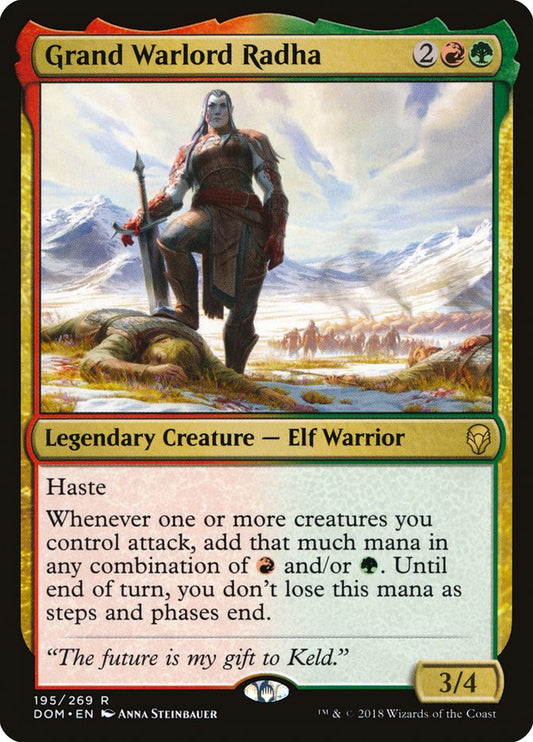 MTG Card Title: Grand Warlord Radha DOM/195