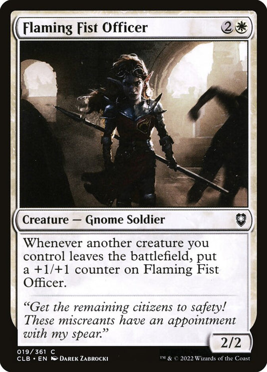 MTG Card Title: Flaming Fist Officer CLB/19