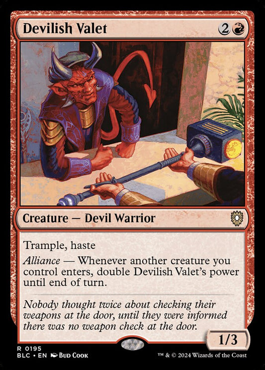 MTG Card Title: Devilish Valet BLC/195