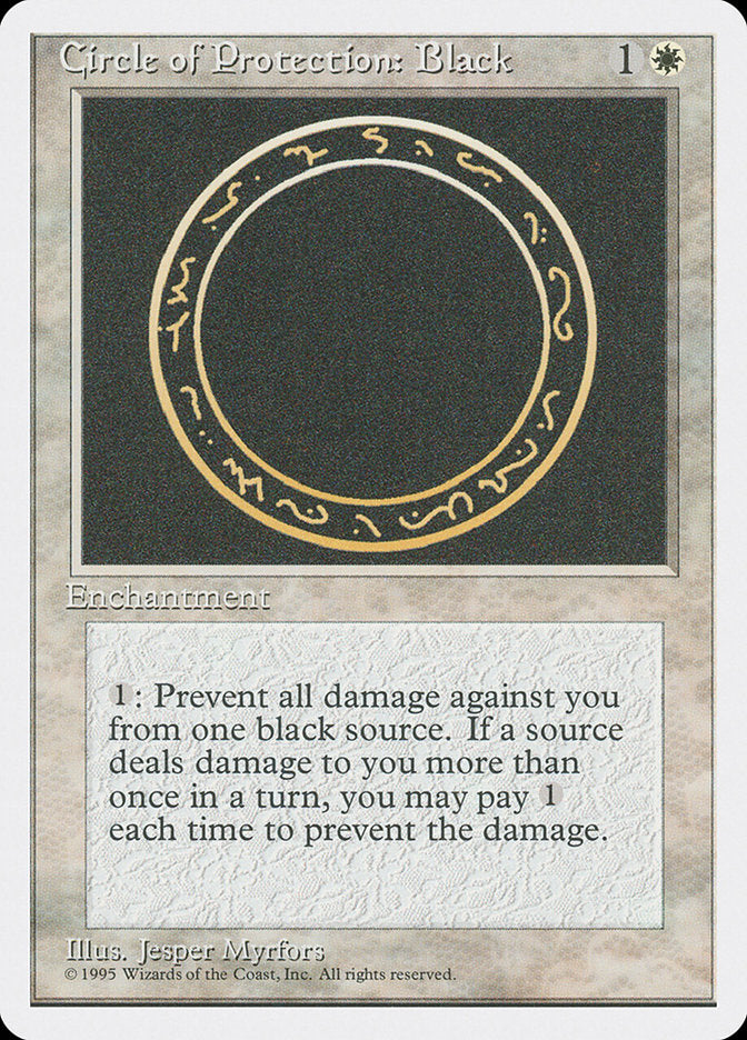 MTG Card Title: Circle of Protection: Black 4ED/14