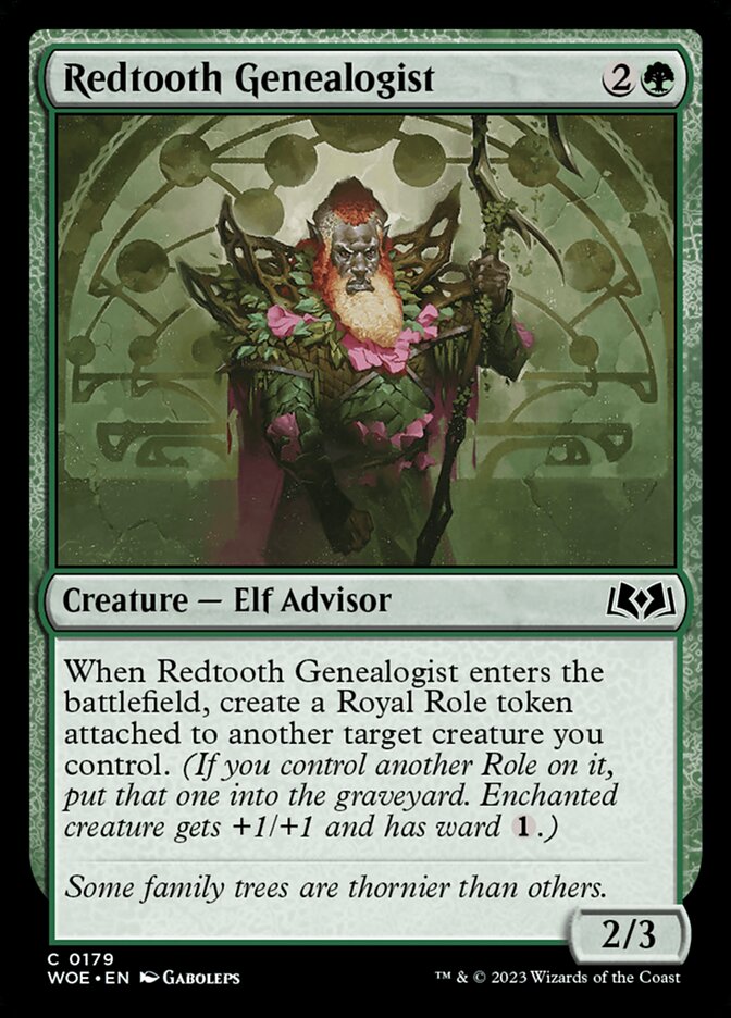 MTG Card Title: Redtooth Genealogist WOE/179
