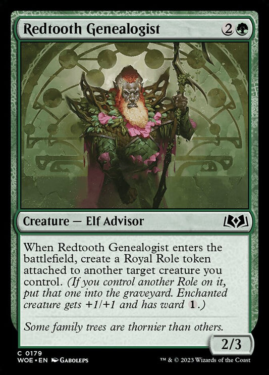 MTG Card Title: Redtooth Genealogist WOE/179