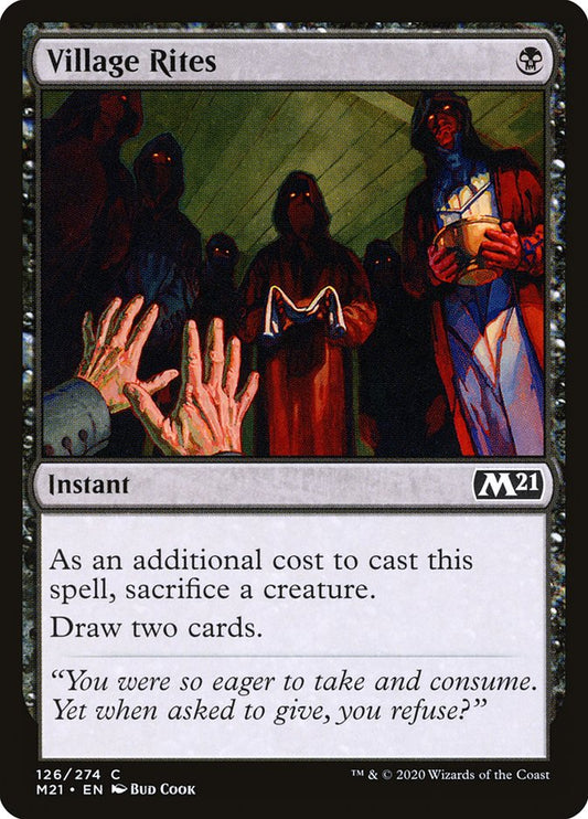 MTG Card Title: Village Rites M21/126