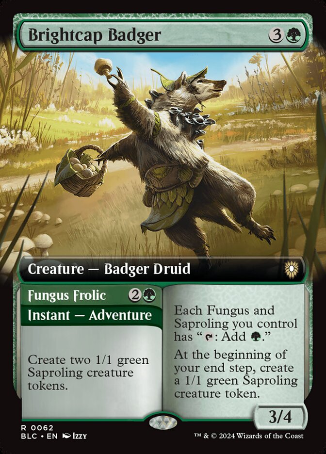 MTG Card Title: Brightcap Badger // Fungus Frolic BLC/62