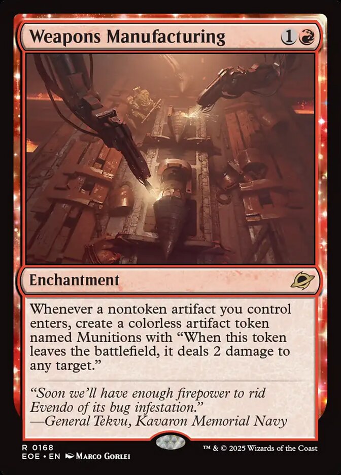 MTG Card Title: Weapons Manufacturing EOE/168