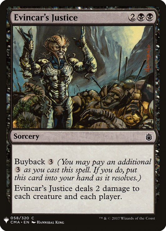 MTG Card Title: Evincar's Justice PLST/CMA-58