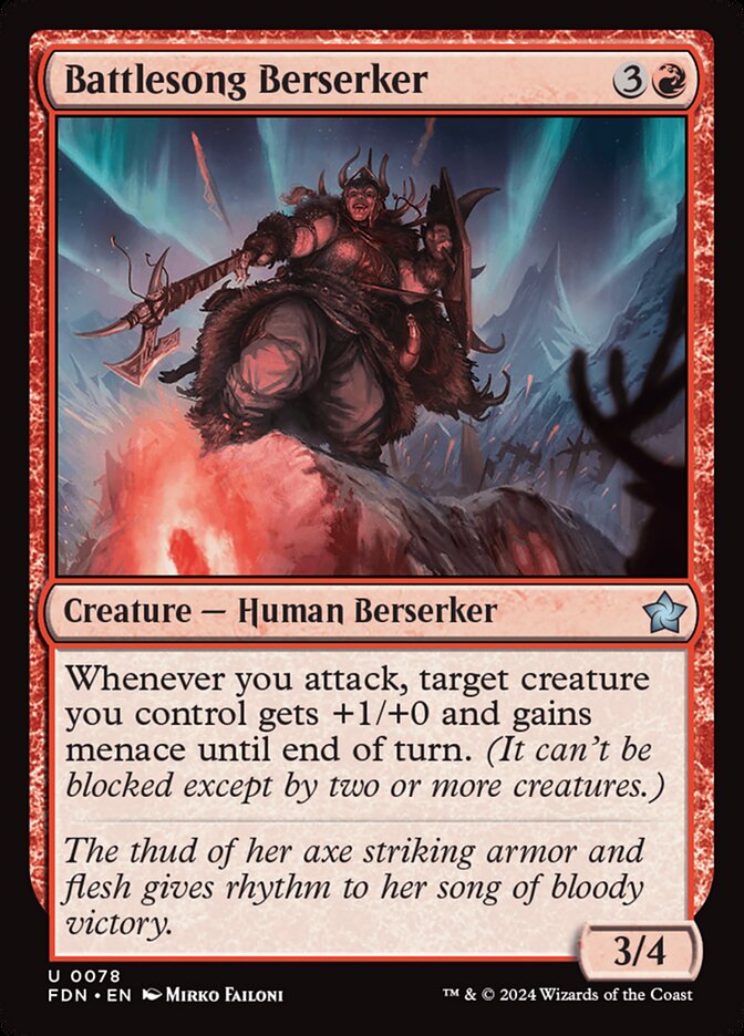 MTG Card Title: Battlesong Berserker FDN/78