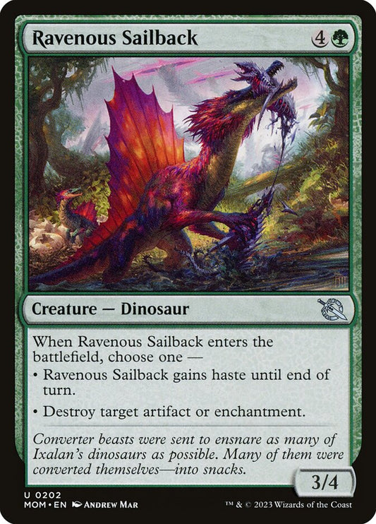 MTG Card Title: Ravenous Sailback MOM/202