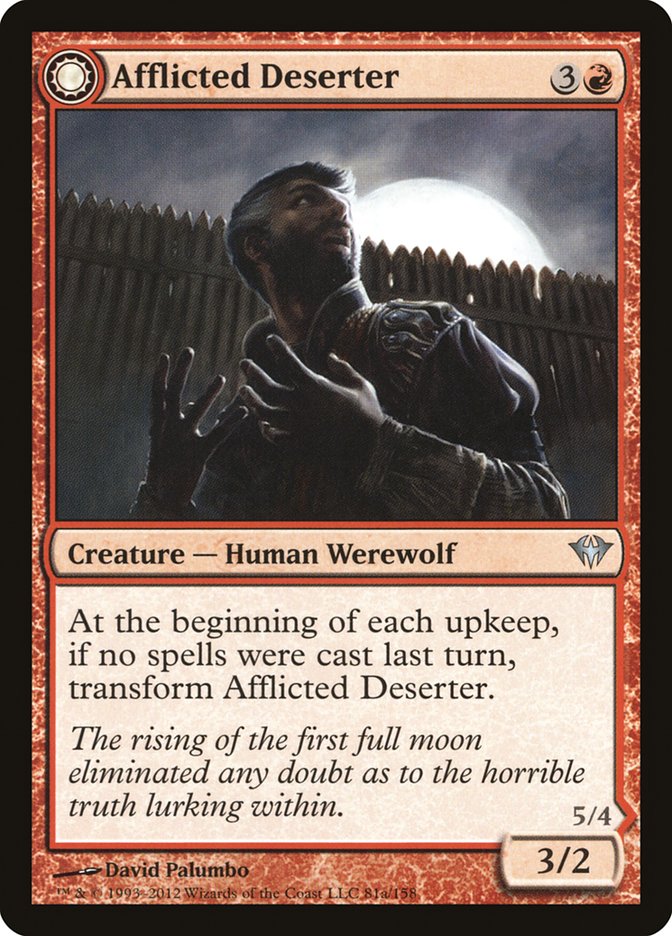 MTG Card Title: Afflicted Deserter // Werewolf Ransacker DKA/81