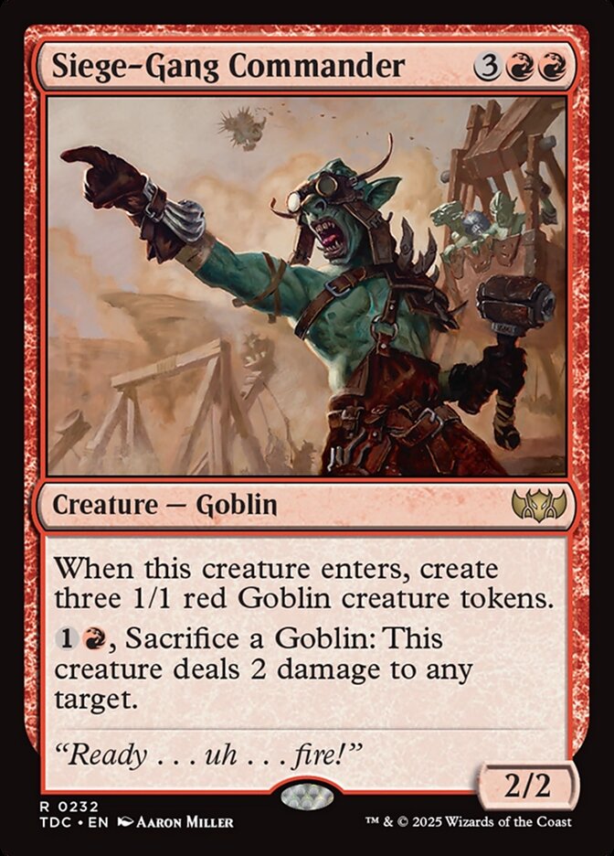 MTG Card Title: Siege-Gang Commander TDC/232