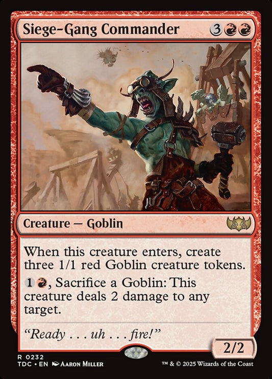 MTG Card Title: Siege-Gang Commander TDC/232