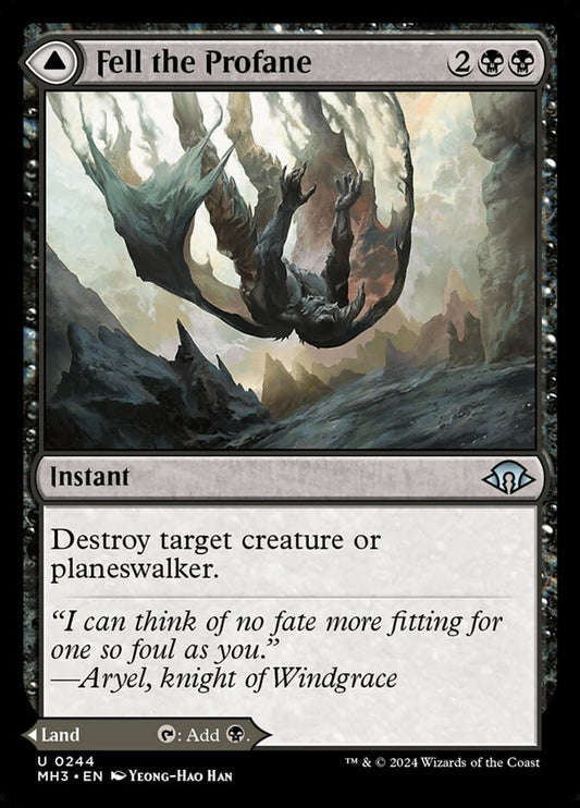 MTG Card Title: Fell the Profane // Fell Mire MH3/244