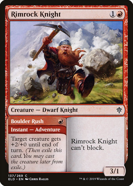 MTG Card Title: Rimrock Knight // Boulder Rush ELD/137