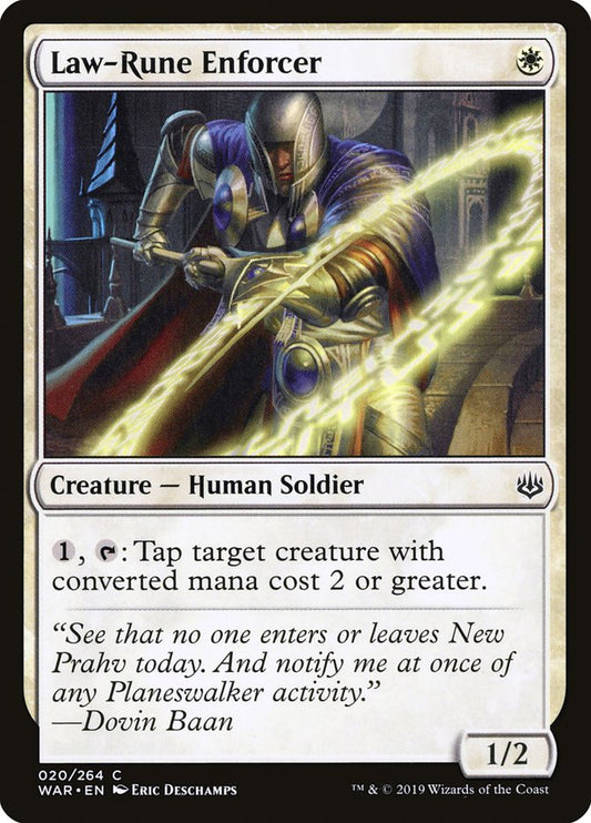 MTG Card Title: Law-Rune Enforcer WAR/20