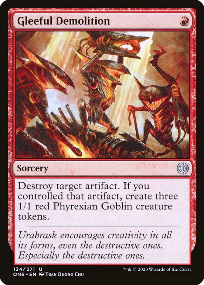 MTG Card Title: Gleeful Demolition ONE/134
