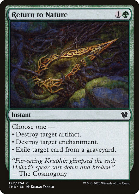 MTG Card Title: Return to Nature THB/197