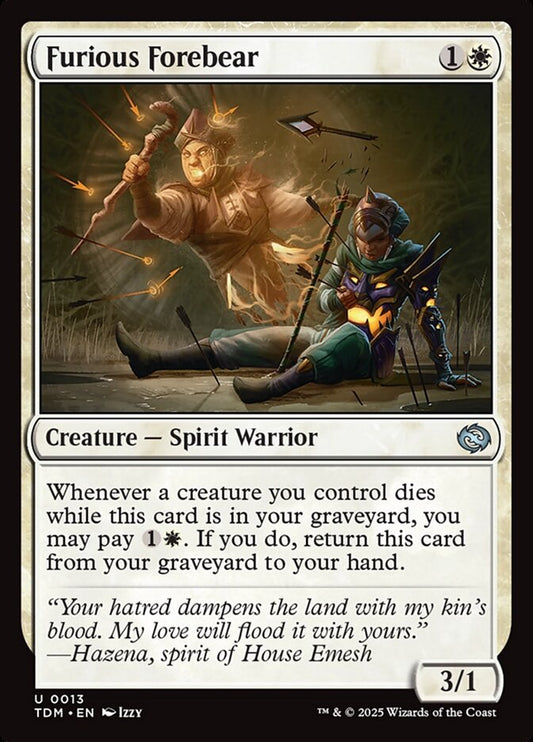 MTG Card Title: Furious Forebear TDM/13